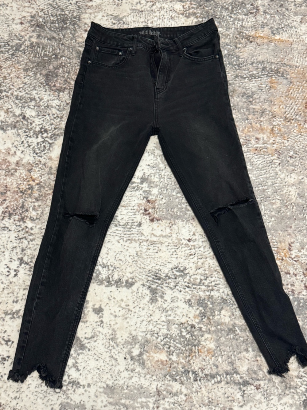 Black Distressed Skinny Jeans